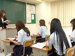 Best Japanese whore Ren Hasumi, Sae Aihara, Megumi Shino in Exotic College, Lesbian JAV movie